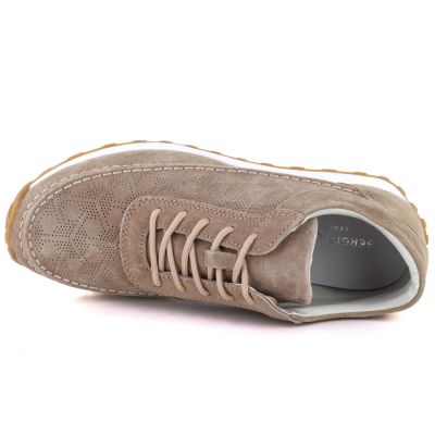 3. Women's leather suede shoes, light brown, Sergio Leone SP001