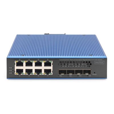 4. Industrial 8+4 10G SFP Port L2+ Gigabit Ethernet POE Switch 8 x GE RJ45 + 4 x 10G SFP Port