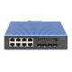 4. Industrial 8+4 10G SFP Port L2+ Gigabit Ethernet POE Switch 8 x GE RJ45 + 4 x 10G SFP Port