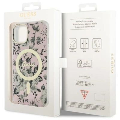 8. Guess Flower MagSafe case for iPhone 14 - pink