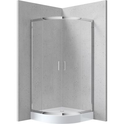 Semicircular shower cabin with shower tray 80x80 cm