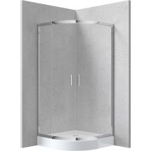 Semicircular shower cabin with shower tray 80x80 cm
