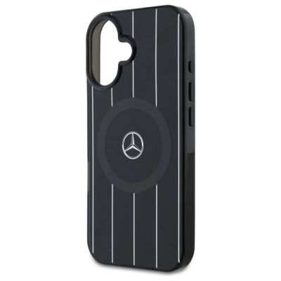 6. Mercedes MB Double Layer Crossed Lines MagSafe case for iPhone 16 - black