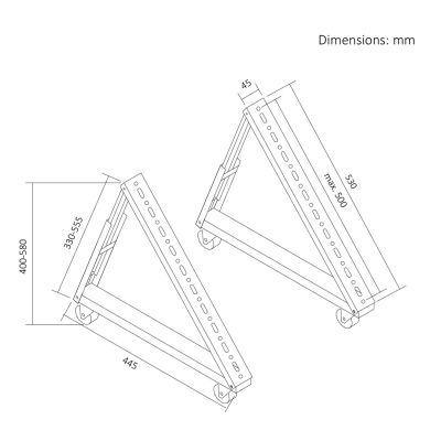 14. Maclean TV trolley/floor stand, 37-80", max. VESA 800x400, max. 75kg, mobile, wheel lock, MC-183
