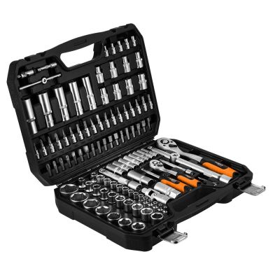 Socket wrench set 1/2", 1/4", 110 pcs, satin