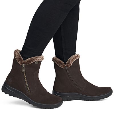 6. Rieker L7162-25 Waterproof Insulated Leather Women's Ankle Boots Dark Brown
