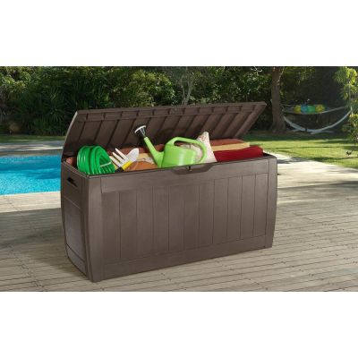 2. Keter Hollywood Rectangular Storage Box Brown