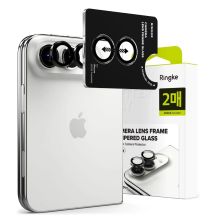 Tempered Glass Camera Protector Ringke Camera Frame Protector 2-Pack for iPhone Duo – Black