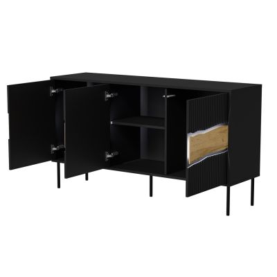 3. INSERTO 3D chest of drawers 143.5x40x80 black + LED