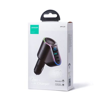 5. Joyroom Fast Car Charger 4in1 USB-A QC3.0 / 2xUSB-C PD 150W Black (JR-CL21)