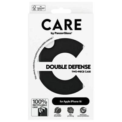 4. CARE by PanzerGlass Feature Double Defense Case for iPhone 16 - Black