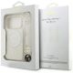 8. Guess IML Flowers Allover Electroplated with Pearl Strap MagSafe Case for iPhone 18 Pro / 17 Pro - White