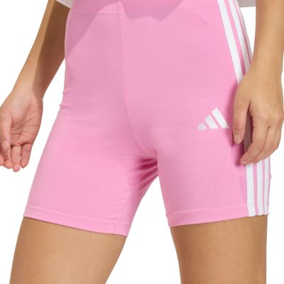 4. Women's adidas Essentials 3-Stripes High Waisted Biker Shorts Pink KT1625