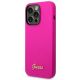 2. Guess Silicone Vintage Gold Logo Case for iPhone 14 Pro - Fuchsia