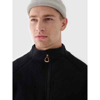 2. Men's sherpa fleece with stand-up collar 4F 4FRAW24TFLEM360-20S