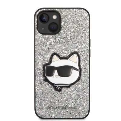 3. Karl Lagerfeld KLHCP14SG2CPS iPhone 14 6.1" silver/silver hardcase Glitter Choupette Patch