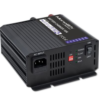 Qoltec Monolith Intelligent Charger for LiFePO4 AGM GEL SLA 10A 12V Batteries