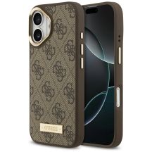 Guess 4G Logo Plate MagSafe case for iPhone 17 - brown