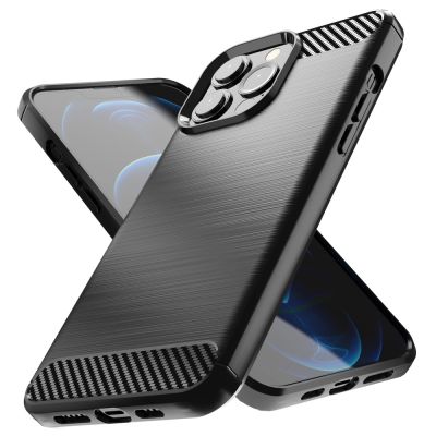 2. Carbon Case Flexible Cover TPU Case for iPhone 13 Pro Max black