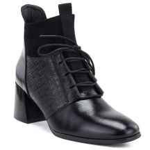 Women's insulated high-heeled ankle boots, black, Vinceza 58670