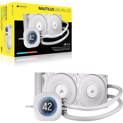 2. Corsair NAUTILUS 240 LCD Water Cooler White, 240mm