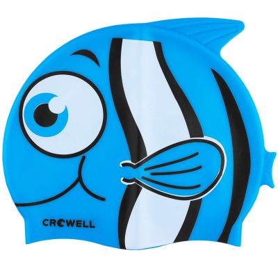 3. Crowell Nemo-Jr Silicone Swim Cap-Blue