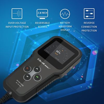 3. Qoltec 3-in-1 Digital Battery Tester with LCD Polish Menu 6V 12V 24V 10Ah-200Ah