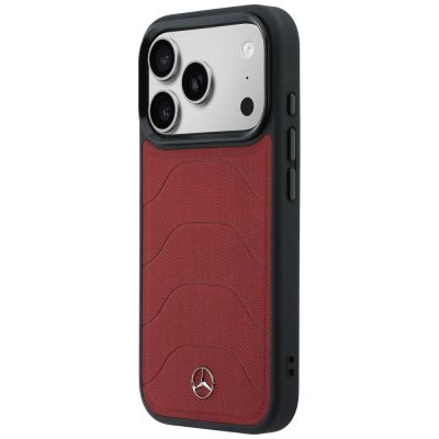 2. Mercedes Leather Mesh with Bow Line MagSafe Case for iPhone 17 Pro - Red