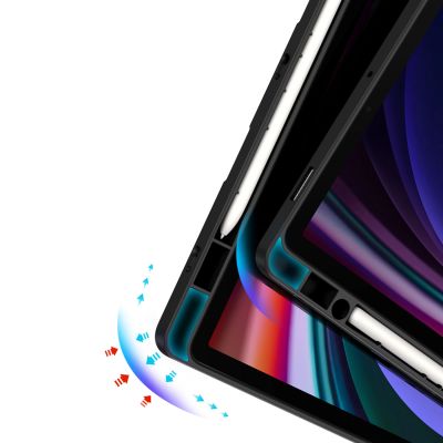 9. Dux Ducis Magi Case with Stylus Holder for Samsung Galaxy Tab S10 FE/S9/S9 FE - Black