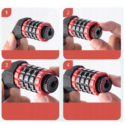 6. Rockbros RKS507-1BK bicycle lock with combination 1.8 m - black