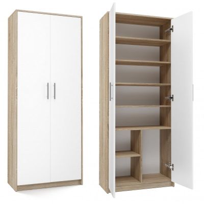 2. OLIV 2D filing cabinet 74x35xH180 sonoma/white