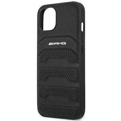 6. AMG AMHCP14MGSEBK iPhone 14 Plus 6,7 "black / black hardcase Leather Debossed Lines