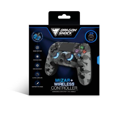 6. Dragonshock Mizar+ Black, Gray, Camouflage Bluetooth Gamepad Analog/Digital PC, PlayStation 4, Android