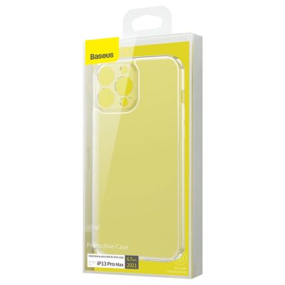 5. Baseus Frosted Glass Case Cover for iPhone 13 Pro Max Hard Cover with Gel Frame Transparent (ARWS000202)