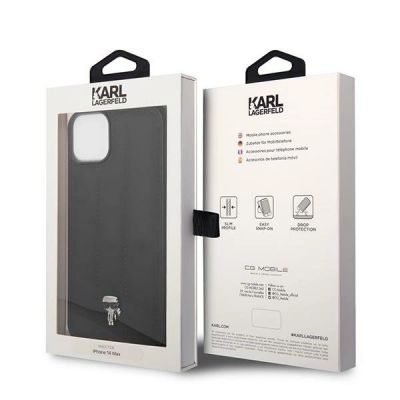 8. Karl Lagerfeld Puffy Ikonik Pin Case for iPhone 14 / 15 / 13 - Black