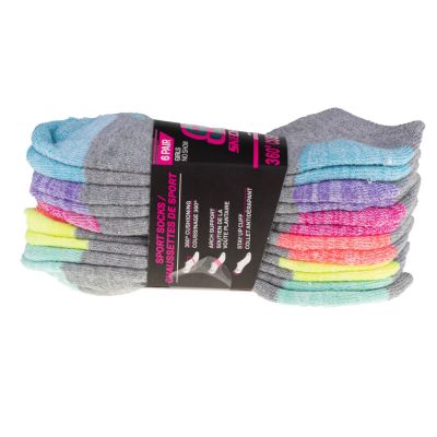 5. Skechers 6pk Girls Full Terry No Show S108265-GRY gray 31-34