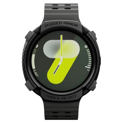 4. Spigen Rugged Armor Case for Samsung Galaxy Watch 8 44mm - Matte Black