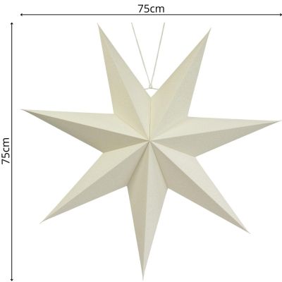 5. DECORATIVE HANGING PAPER STAR 75CM WHITE