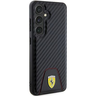 4. Ferrari Carbon Stitched Bottom case for Samsung Galaxy S24 - black