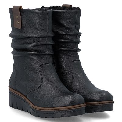 10. Women's insulated wedge ankle boots black Rieker X9155-00