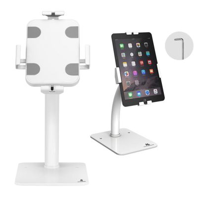 4. MACLEAN UNIVERSAL WALL/DESK TABLET HOLDER WITH LOCK 7.9"–11" WHITE MC-468W