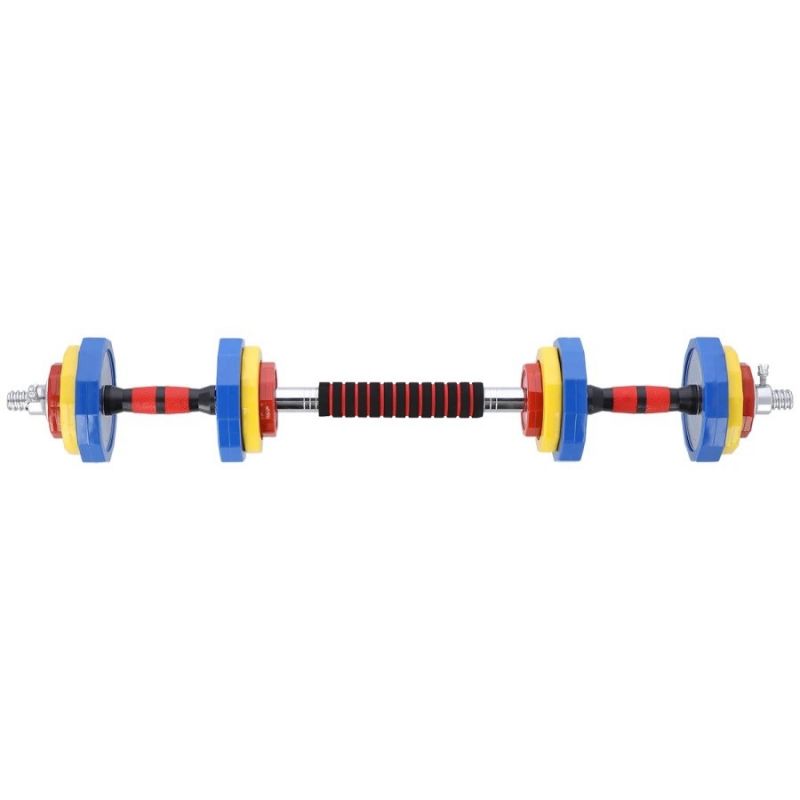 7. Colorful dumbbells with barbell function in a HMS SKC20 case 2 x 10 kg