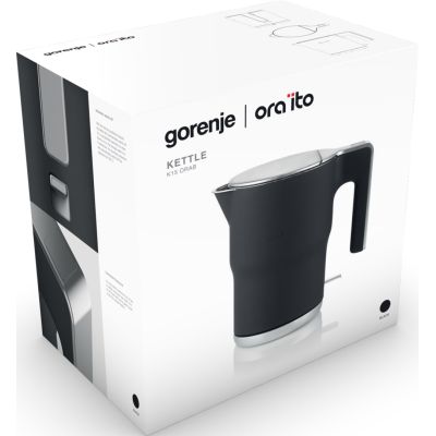 4. Gorenje K15ORAB Electric Kettle, 2400 W, 1.5 L, Stainless Steel, Black, 360° Rotating Base
