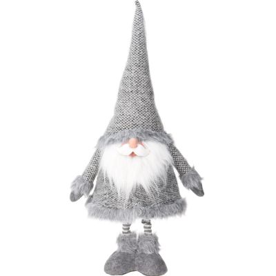 21. SANTA CLAUS ON TELESCOPIC LEGS 30X18X100CM SILVER