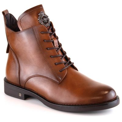 Lace-up and zipper ankle boots Potocki W WOL171C brown 
