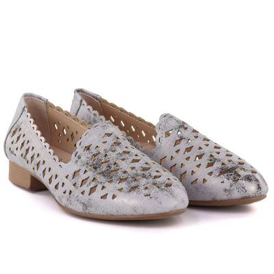 4. Women's openwork gray and silver shoes Jezzi ASA222