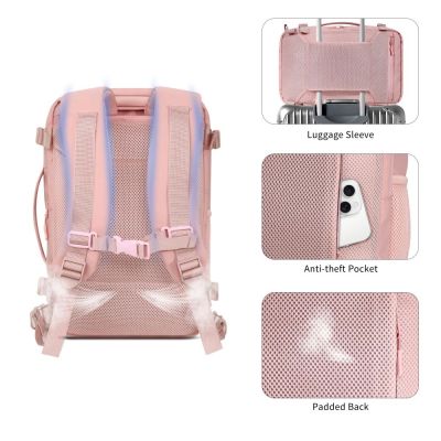 7. Tech-Protect Defender S50 Backpack for Ryanair & Wizzar, 20L Laptop - Pink