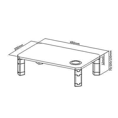 10. ERGOOFFICE MONITOR TABLE STAND WITH QI CHARGER ER-415