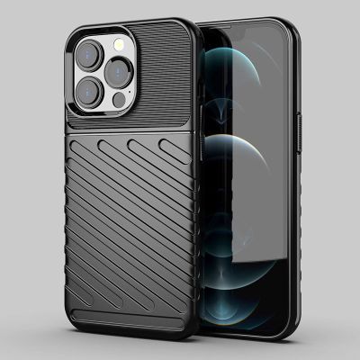 13. Thunder Case Flexible Tough Rugged Cover TPU Case for iPhone 13 Pro black