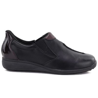 2. Black women's leather wedge shoes M.Daszyński SFY2647-5